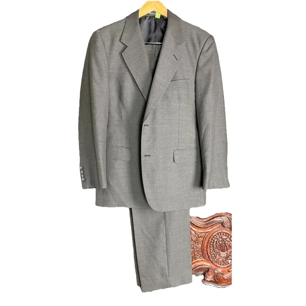 40R/34W Kilburne & Finch 2pc Suit  Men Coat Blazer‎ Sport Jacket Pant Wool Blend